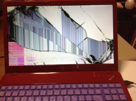 ギルドメンバー　白羽さんの弟に蹴られて破壊されたパソコン。